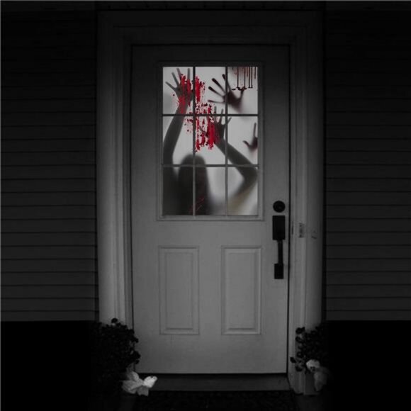 2PCS Halloween Haunted House Decorrelation: Zombie Hands, Skeleton Door/Window - Picture 6 of 8